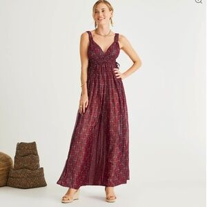 NEW Calypso St. Barth Ivy Dress, Flowy Red and Pink, Sz Small | NWT